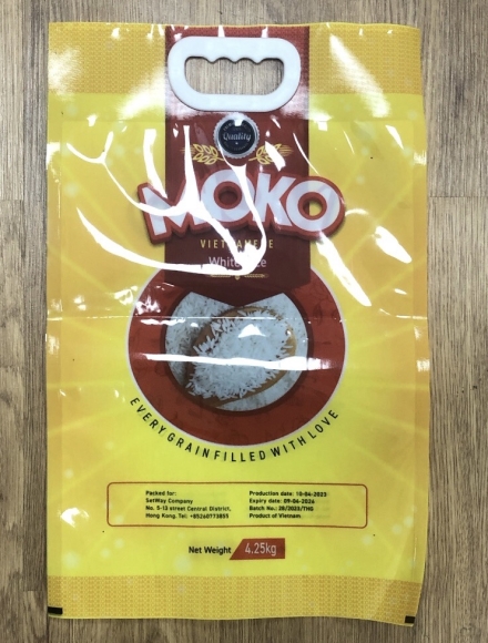 Túi PA 5kg quai nhựa trắng